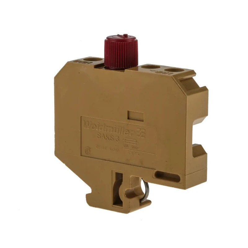 Weidmüller SAKS Series Fused DIN Rail Terminal Yellow 10mm² 1-Level Fused Screw 0211120000