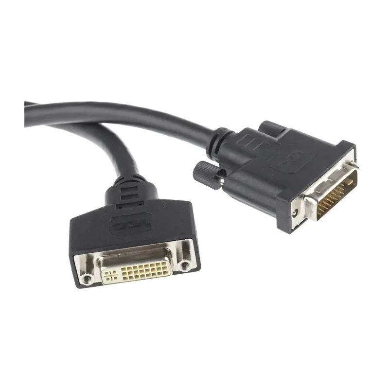RS PRO Male DVI-D Dual Link to Female DVI Cable 5m Black Sheath 104-910-005