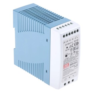 MEAN WELL Switched Mode DIN Rail Power Supply 1 Phase 264V AC Input 6V DC Output 10A 60W MDR-60-5