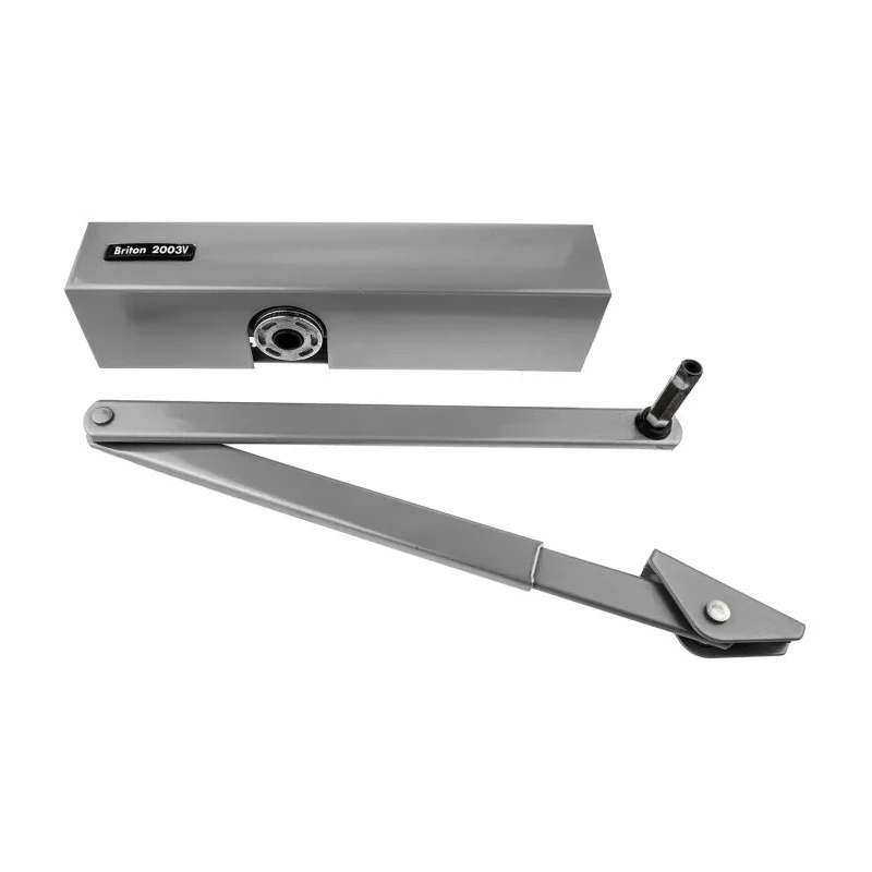 Briton Silver Overhead Adjustable Door Closer , Hold Open, Fire Door Compatible, Maximum Door Width 1.1m 80kg Load 2003V.SES