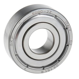 SKF Single Row Deep Groove Ball Bearing 10 mm ID, 26 mm OD, 8 mm Width, Shielded, Steel Balls 6000-2Z