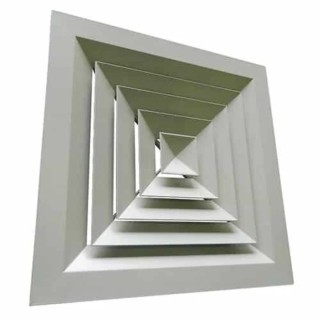 RS PRO White Aluminium Vent Grille Square Face Slat 450 mm, 36.2mm 432-851