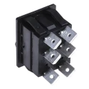 Arcolectric (Bulgin) Ltd DPDT On-On On-On Rocker Switch Panel Aluminium Housing 16A 30x22mm Cutout C1560ALAAB