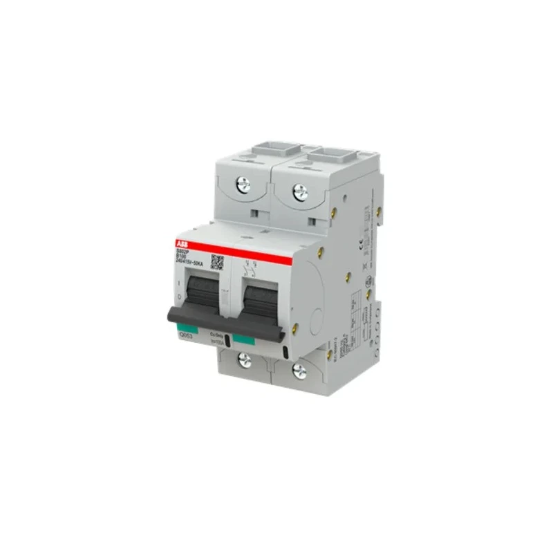 ABB High Performance S800N Miniature Circuit Breaker 2-Pole 100A Type B 690V AC 250V DC 36kA Breaking 2CCG001218R0001