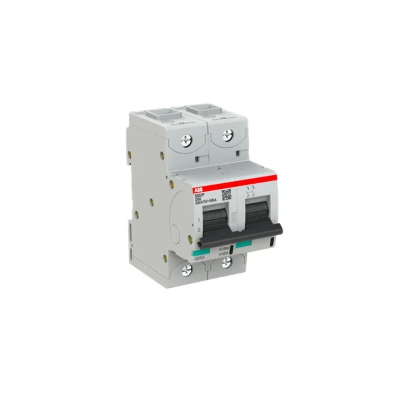 ABB High Performance S800S Miniature Circuit Breaker, 2-Pole, 80A, Type D, 690V AC, 250 V DC, 50 kA Breaking 2CCG001241R0001