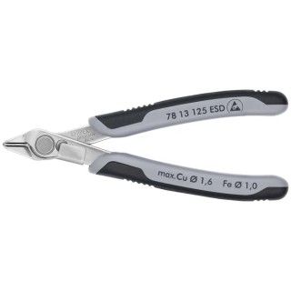 Knipex Super Knips® Flush ESD Safe Side Cutter 125mm Stainless Steel Jaw 1.6mm Cutting Capacity 78 13 125 ESD