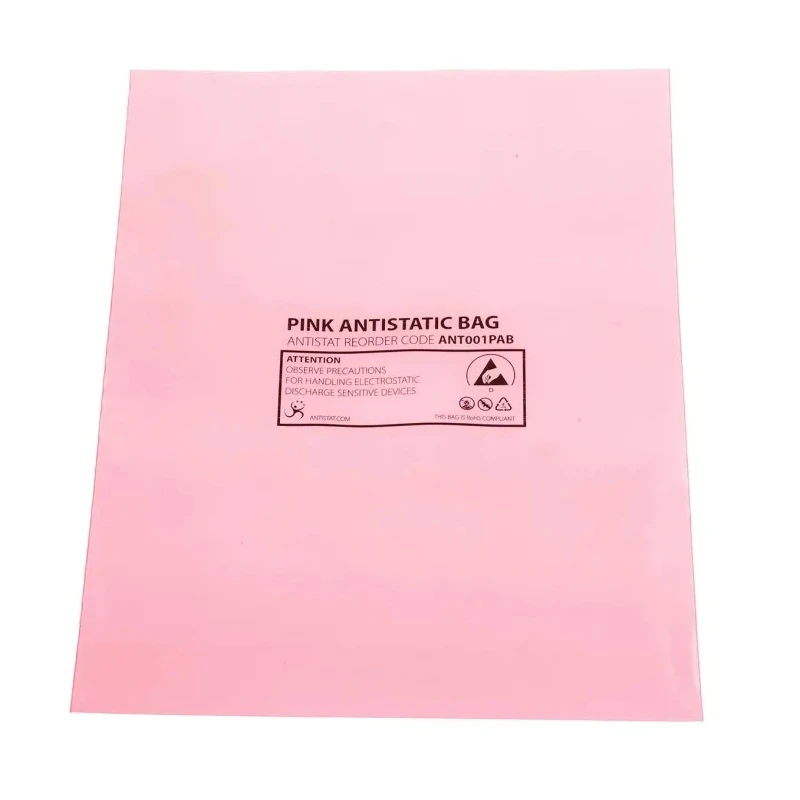RS PRO Anti-Static Bag Pink Heat Seal 203 mm Width x 152 mm Height 100 Per Pack 287-7874