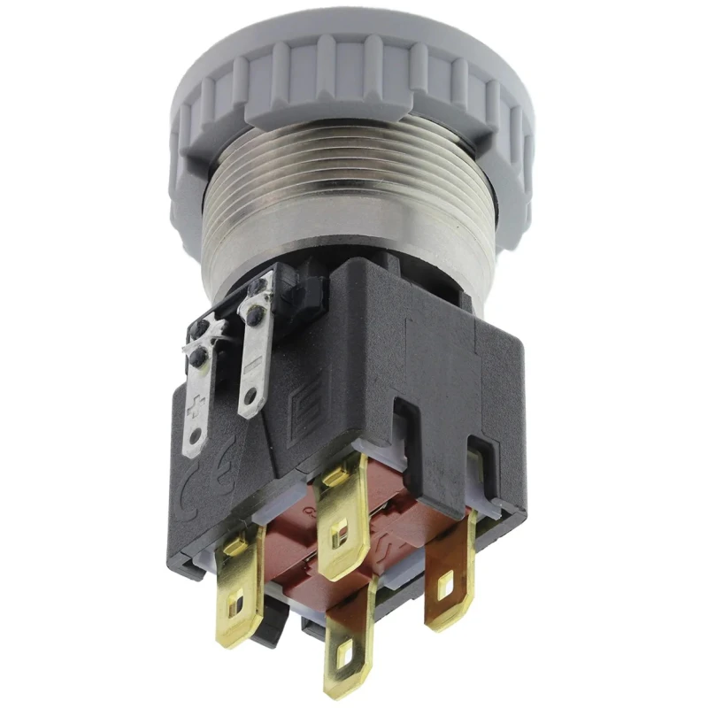Schurter MSM LA 22 Series Illuminated Push Button Switch, Latching, Panel Mount, 22 mm Cutout, DPDT, Green 1241.6834.1122000