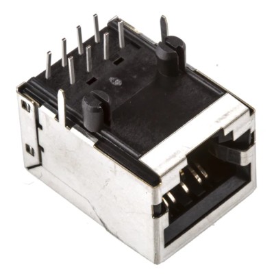 Bel-Stewart SS-71 Series Cat5e Shielded Right Angle Female RJ45 Connector Through Hole 1 Port 8 Way 