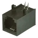 Bel-Stewart SS-64 Series RJ14 Female Modular Jack Ethernet Connector Cat3 UTP Shield Right Angle Through Hole 6 Way RJ14