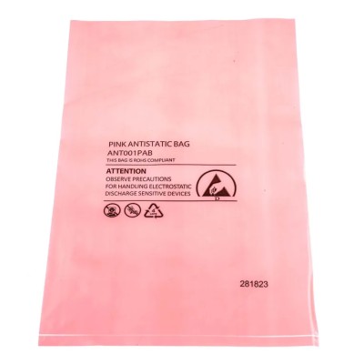 RS PRO Anti-Static Bag 205mm(W) x 305mm Pink Heat Seal 100 Per Pack 287-7903