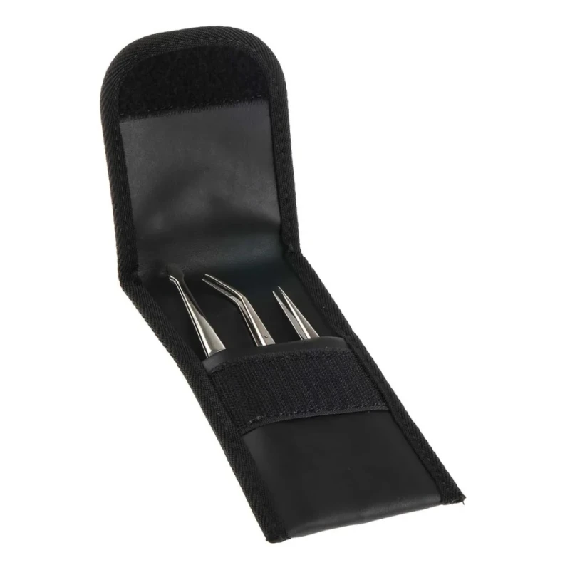 Bernstein Steel ESD Safe Tweezer Set 3 Piece, Anti-Magnetic, Anti-Acid, Solder Adhesion Resistant, Max Temp 1677°C 5-110