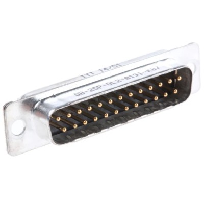 ITT Cannon ORIGINAL D 25 Way Straight Through Hole D-Sub Connector, 5A, Steel Housing, Gold over Nickel Plating 121073-2202 D