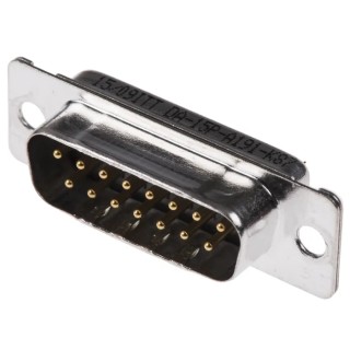 ITT Cannon ORIGINAL D 15 Way Straight Panel Mount D-Sub Connector Male 780V 5A 121073-2291 D