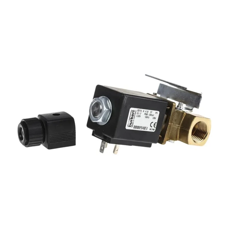 Burkert 0255 Series 2 Port Normally Closed Solenoid Valve, 110V AC, Brass Body, 1/2 in G Thread, 12.7 mm Outlet, Model 089403