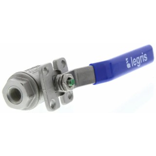 Legris Stainless Steel Threaded BSPP Female 1/4 in Ball Valve with Viton Rubber O-Rings 160°C 4812 10 13