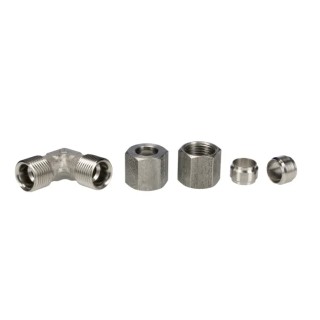 Legris Stainless Steel Pipe Fitting 90° Hexagon Elbow 80 bar Operating Pressure 1802 08 00