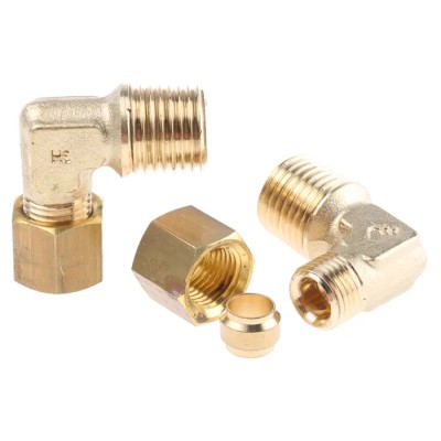 Legris Pneumatic Fitting Brass Pipe Fitting Compression Elbow Male BSPT 1/4 in to Female Metric 6 mm 0109 06 13