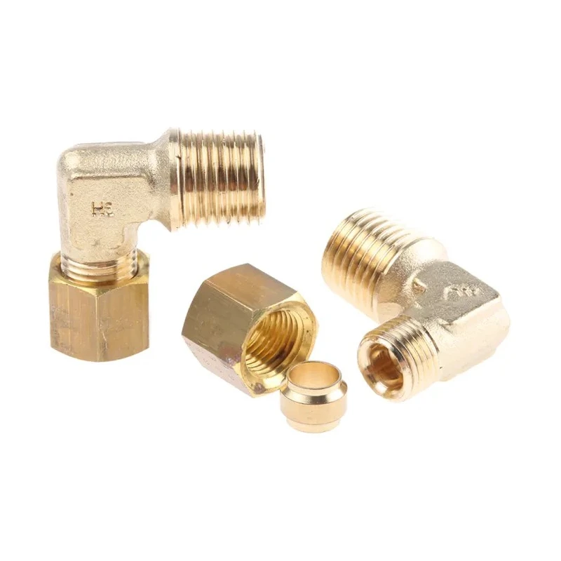 Legris Pneumatic Fitting Brass Pipe Fitting Compression Elbow Male BSPT 1/4 in to Female Metric 6 mm 0109 06 13