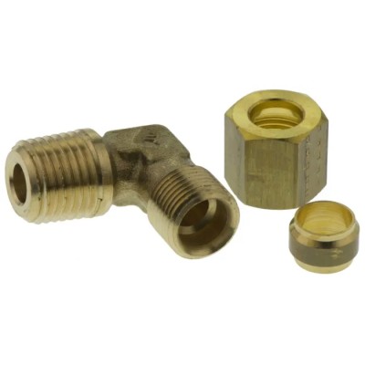 Legris Pneumatic Brass Pipe Fitting Compression Elbow Male BSPT 1/4 in to Female Metric 8 mm 0109 08 13
