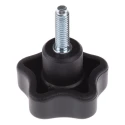 Elesa Black Polypropylene Fibreglass Reinforced Polyamide Based Technopolymer Multiple Lobes Clamping Knob 40 mm Dia 69901