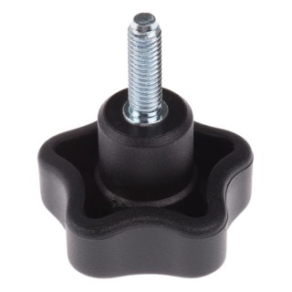 Elesa Black Polypropylene Fibreglass Reinforced Polyamide Based Technopolymer Multiple Lobes Clamping Knob 40 mm Dia 69901