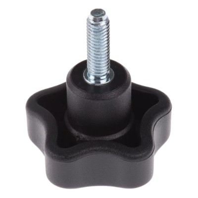 Elesa Black Polypropylene Fibreglass Reinforced Polyamide Based Technopolymer Multiple Lobes Clamping Knob 40 mm Dia 69901