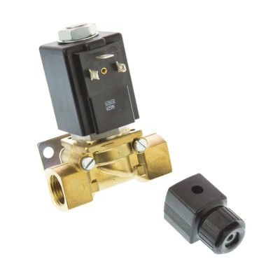 Burkert 2 Port NC Brass Body Solenoid Valve 230V AC, 1/4 in G, 12.7 mm Orifice Diameter 4mm 076551