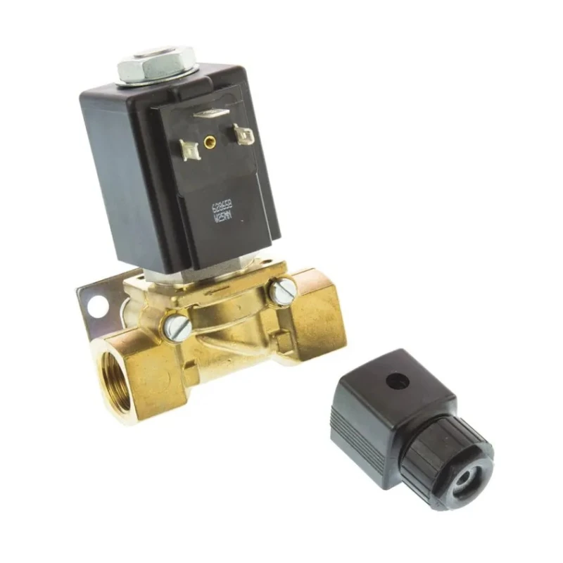 Burkert 2 Port NC Brass Body Solenoid Valve 230V AC, 1/4 in G, 12.7 mm Orifice Diameter 4mm 076551