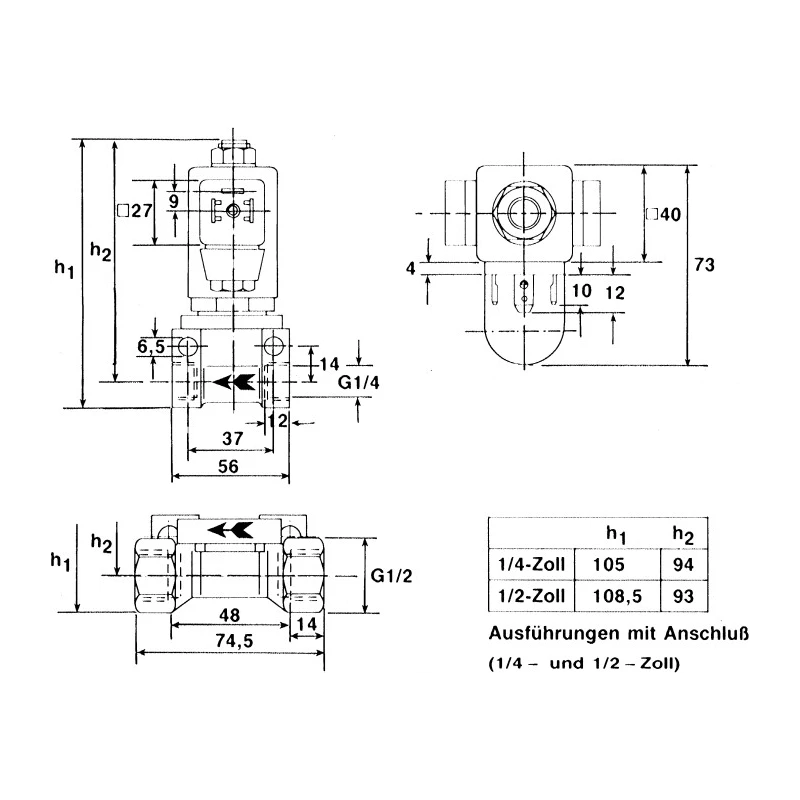 Burkert 2 Port NC Brass Body Solenoid Valve 230V AC, 1/4 in G, 12.7 mm Orifice Diameter 4mm 076551