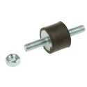 FIBET M6 x 18 mm Anti-Vibration Mount Male to Male Bobbin Natural Rubber 22.5 daN Compression 20 mm OD 51 mm H 2015VV18-45
