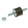 FIBET M6 x 18 mm Anti-Vibration Mount Male to Male Bobbin Natural Rubber 22.5 daN Compression 20 mm OD 51 mm H 2015VV18-45