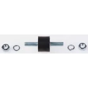 FIBET M6 x 18 mm Anti-Vibration Mount Male to Male Bobbin Natural Rubber 22.5 daN Compression 20 mm OD 51 mm H 2015VV18-45