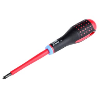 Bahco Standard Screwdriver PZ2 Tip 100 mm Blade VDE 1000V Approved, 222 mm Overall BE-8820S