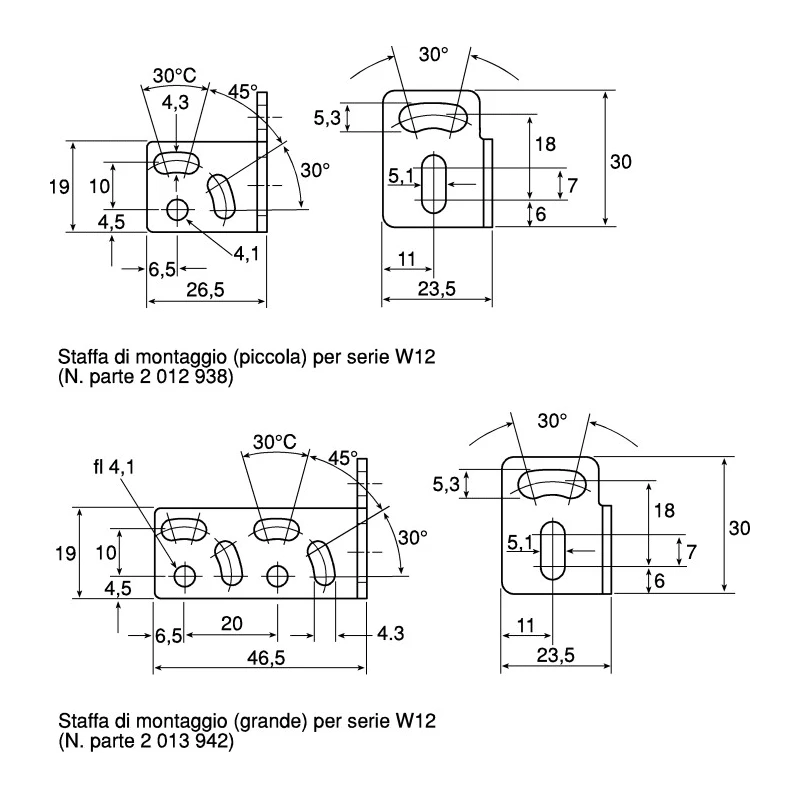 SICK BEF Series Mounting Bracket 4.1 mm Diameter, 23.5 mm Height, 18 mm Width, For Use with W11-2, W12-3 BEF-WK-W12
