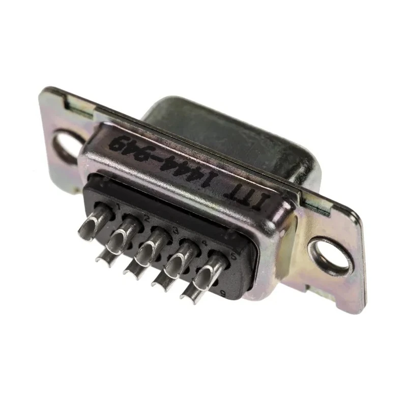 ITT Cannon 9 Way 2.84 mm Pitch Panel Mount D-Sub Connector, Female, Gold Over Nickel Contacts D3HC-MP-M