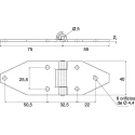 Savigny Stainless Steel Strap Hinge with Fixed Pin 40 mm x 130 mm x 2 mm 40417 IB