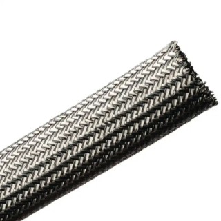 HellermannTyton Expandable Braided Polybutylene Terephthalate Cable Sleeve, Tin Plated 173-01400 HEGEMIP14-PET/SNCU-ML
