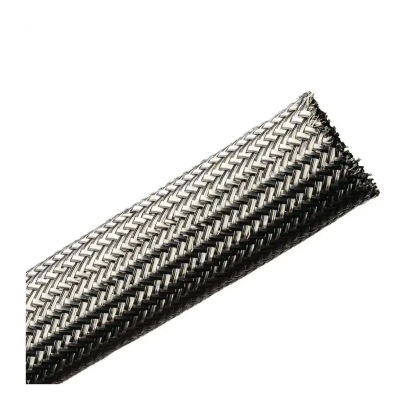 HellermannTyton Expandable Braided Polybutylene Terephthalate Cable Sleeve, Tin Plated 173-01400 HEGEMIP14-PET/SNCU-ML