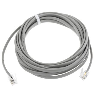 RS PRO Male RJ9 to Male RJ9 Telephone Extension Cable, Grey Sheath, 3 m 446-658