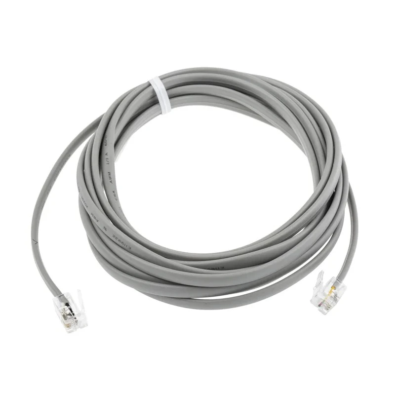 RS PRO Male RJ9 to Male RJ9 Telephone Extension Cable, Grey Sheath, 3 m 446-658