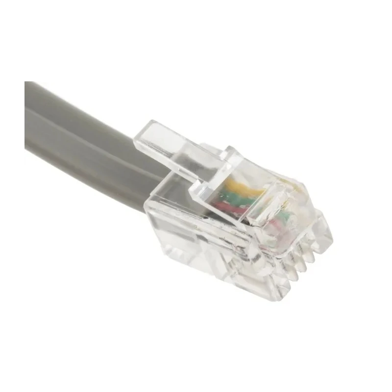 RS PRO Male RJ9 to Male RJ9 Telephone Extension Cable, Grey Sheath, 3 m 446-658