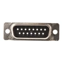 TE Connectivity AMPLIMITE HDP-20 15 Way Straight Cable D-Sub Connector, Male, 250V, Steel Housing, Gold Plated 205206-3