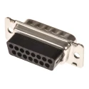TE Connectivity AMPLIMITE HDP-20 15 Way Straight Cable D-Sub Connector, Male, 250V, Steel Housing, Gold Plated 205206-3