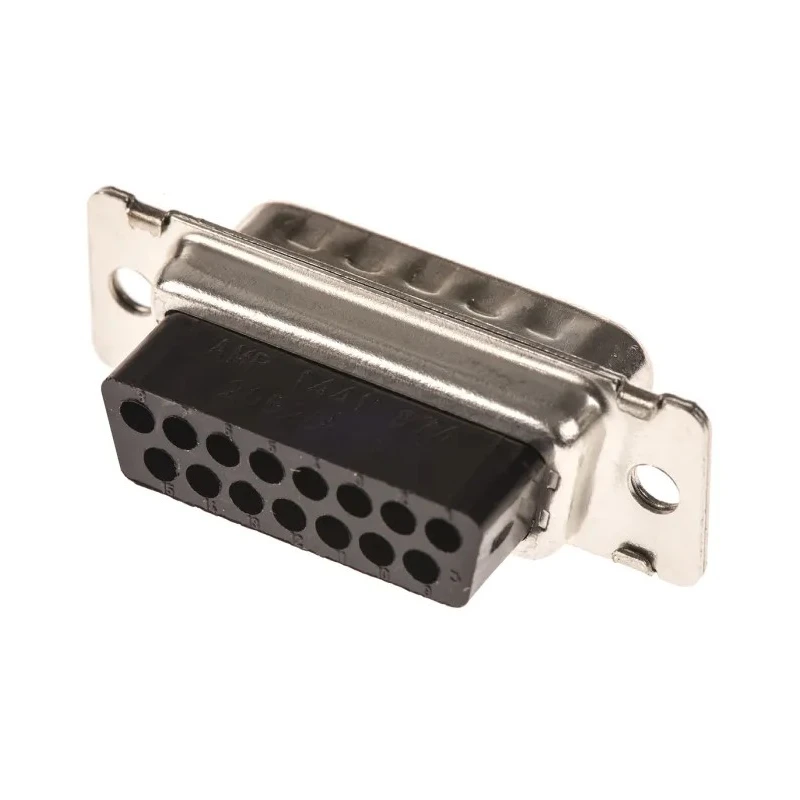 TE Connectivity AMPLIMITE HDP-20 15 Way Straight Cable D-Sub Connector, Male, 250V, Steel Housing, Gold Plated 205206-3