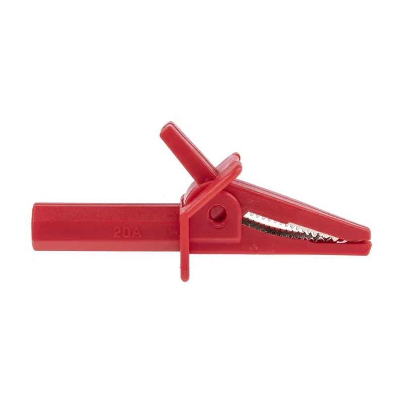 RS PRO Red and Black Insulated Crocodile Clip Nickel Plated Steel Contact 20A Current 446-967