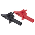 RS PRO Red and Black Insulated Crocodile Clip Nickel Plated Steel Contact 20A Current 446-967