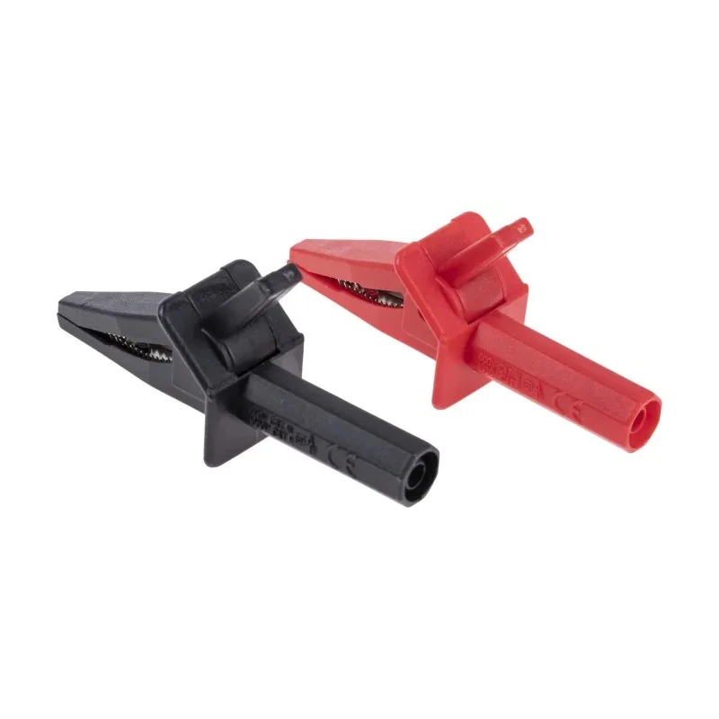 RS PRO Red and Black Insulated Crocodile Clip Nickel Plated Steel Contact 20A Current 446-967