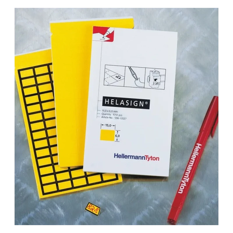 HellermannTyton Yellow Adhesive Label Sheet 11mm x 19mm, 440 Labels Per Pack 598-92427 TAG124FB-270-YE-270-YE