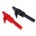 Staubli Black and Red Insulated Crocodile Clip Brass Contact 15A 11mm Jaw Opening 24.0157-22 24.0157-21